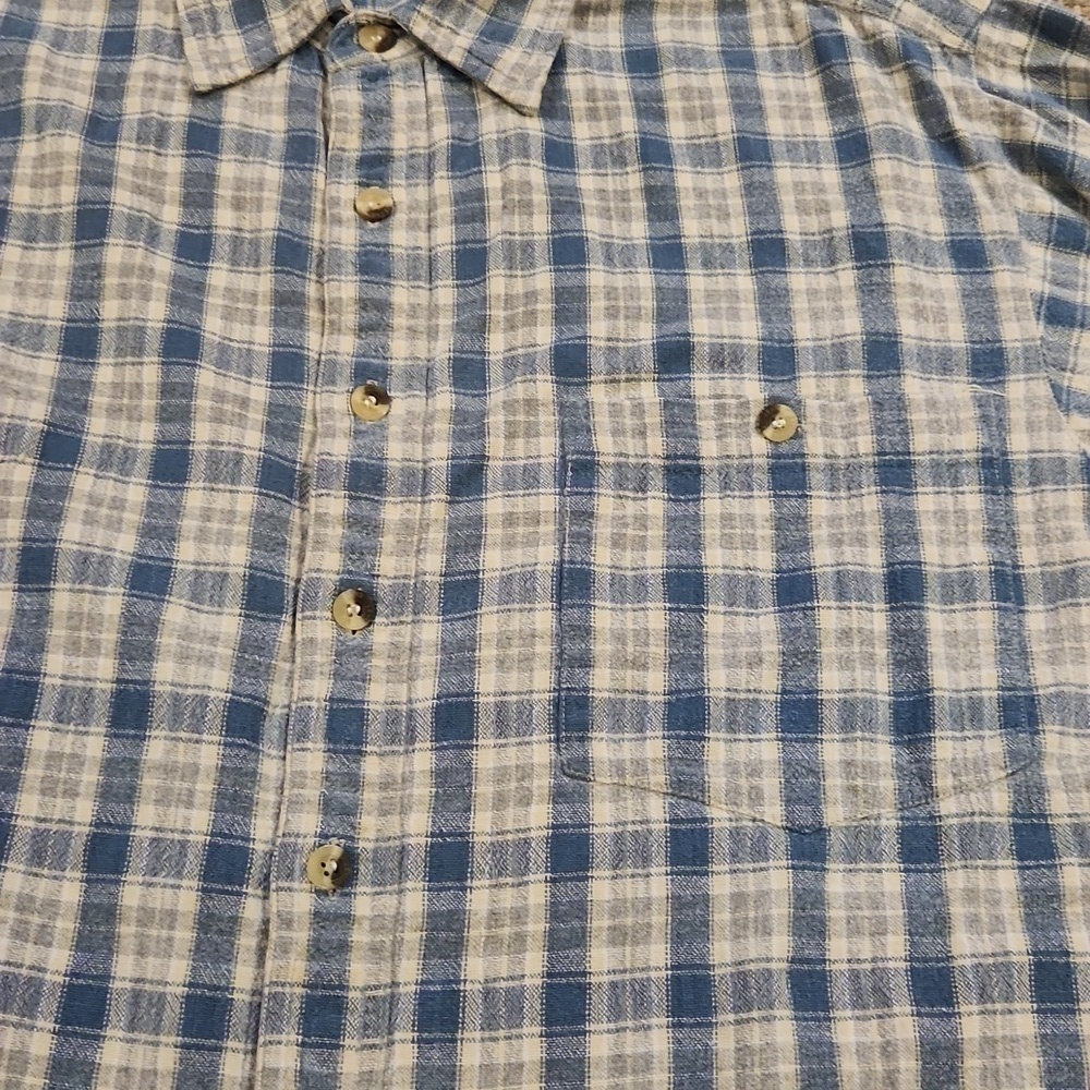 Lemon & Soda Blue & Gray Plaid Casual Button-Up Shirt - Picture 3 of 6